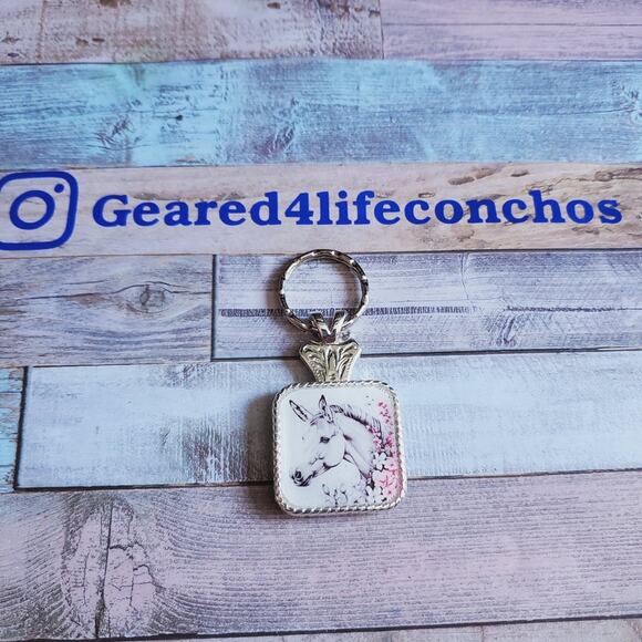 Concho keychain western concho keyring mule lover gift - Picture 3 of 3